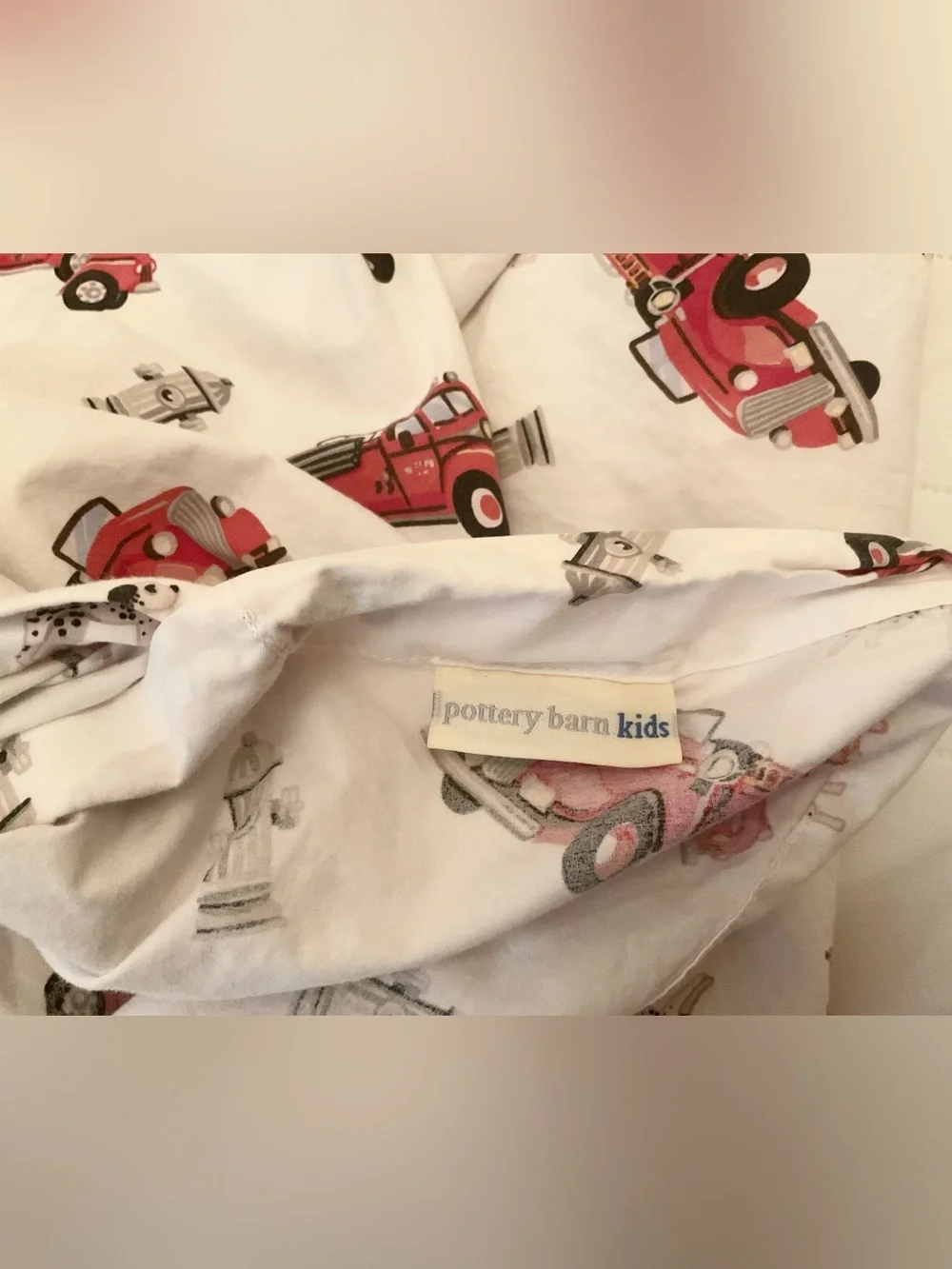 Pottery Barn Kids Vintage Fire Trucks Duvet